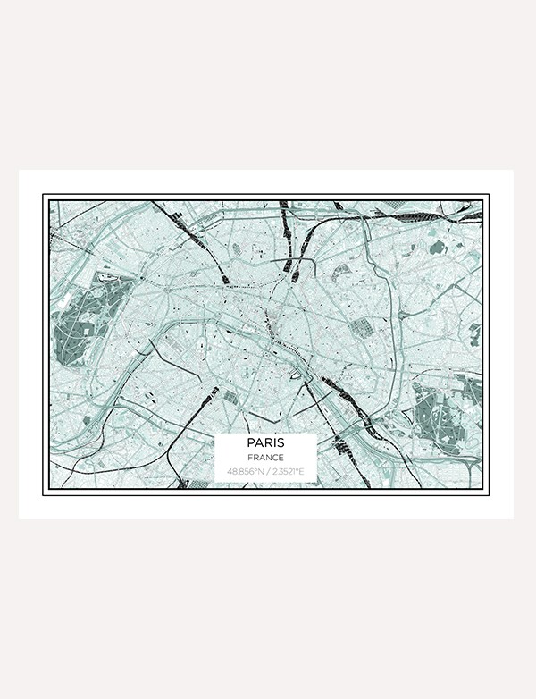 Paris City Map Print