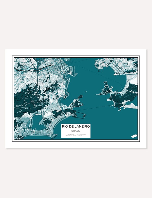 Rio de Janeiro Map Print