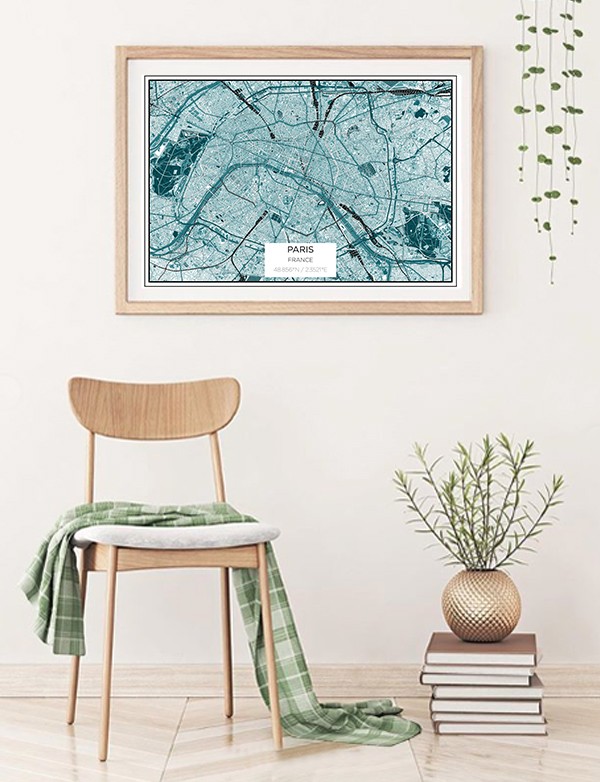 Paris City Map Print