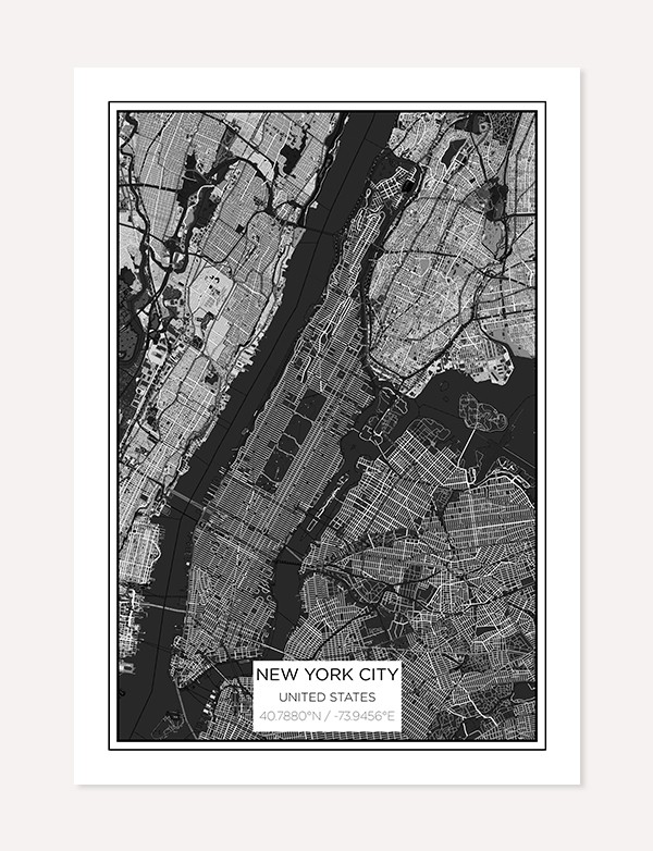 Cartazes City Map de Nova Iorque