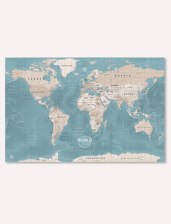 Mapa mundial em tela